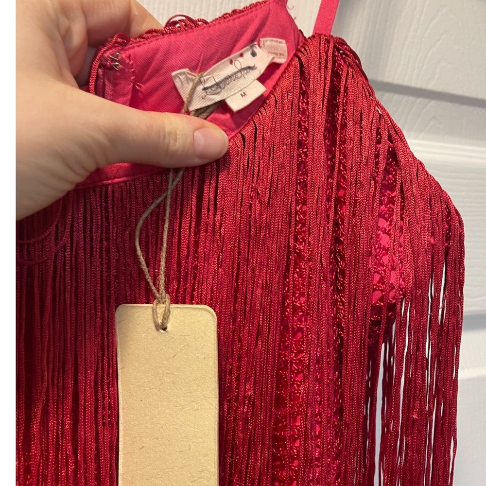 Anthropologie Let Me Be Tiered Pink Ombré
Fringe Dress Medium NWT - Picture 7 of 10